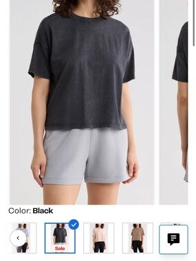 Stone Wash Boxy Crop T-Shirt
90 DEGREE BY REFLEX - Black M
